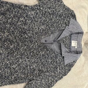 Finley Button Up Johnny Collar Sweater Blouse